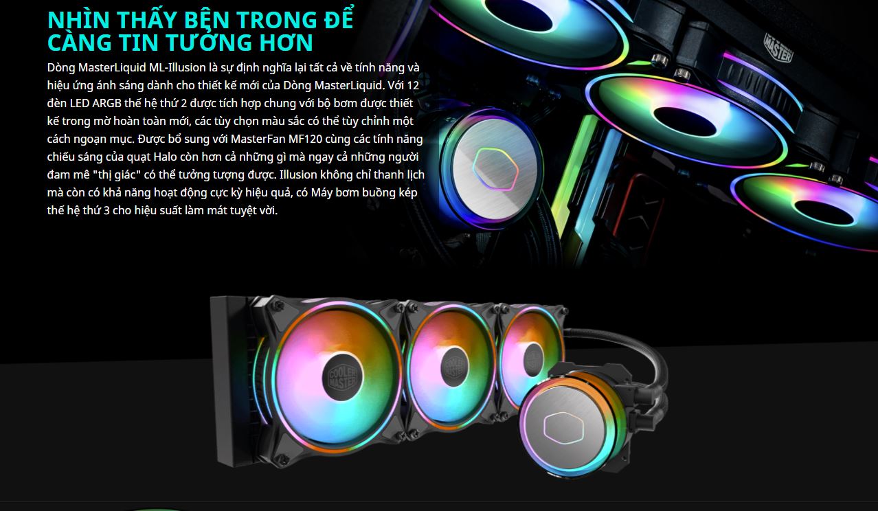 Tản nhiệt nước CPU Cooler Master MasterLiquid ML360 ILLUSION ARGB Gen2 giới thiệu